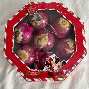 Disney Store Princess Glitter Ornament Set - Set of 7
